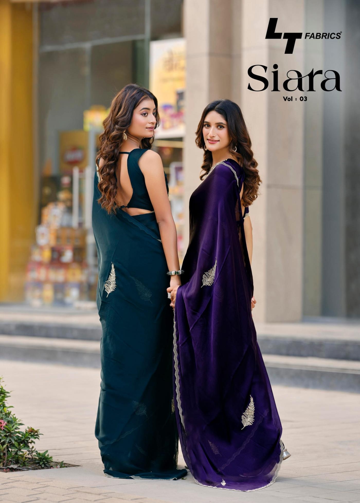 lt fashion siara vol 3 series 301 to 306 amazing satin chiffon saree in wholesale surat