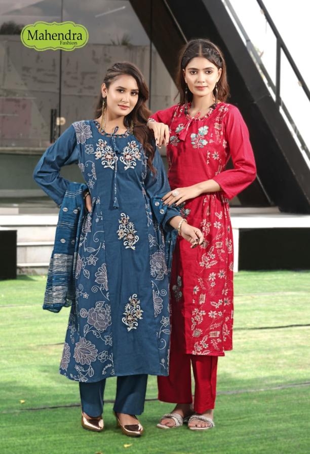 mahendra fashion rashmika vol 1 series 15061 to 15068 berlin print readymade suit in wholesale surat