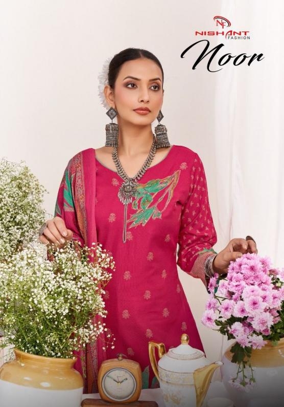 nishant fashion noor series 118001 to 118008 viscose pashmina winter salwar kameez in wholesale surat