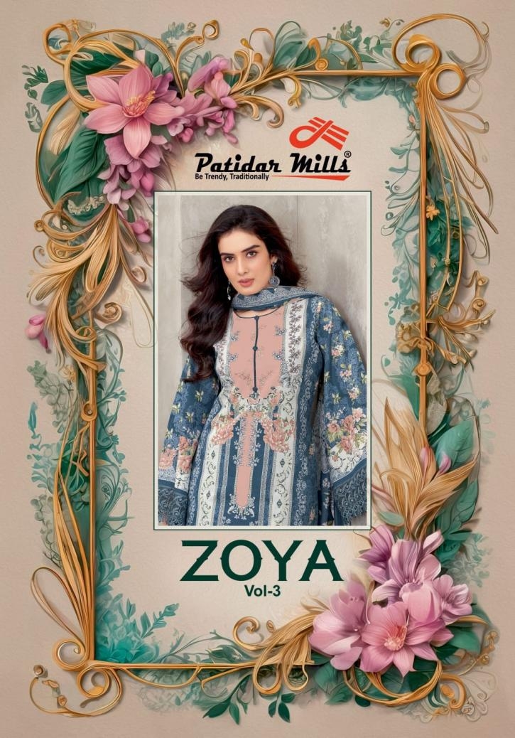 pataidar mills zoya vol 3 series 3001 to 3008 cotton casual salwar kameez in wholesale surat