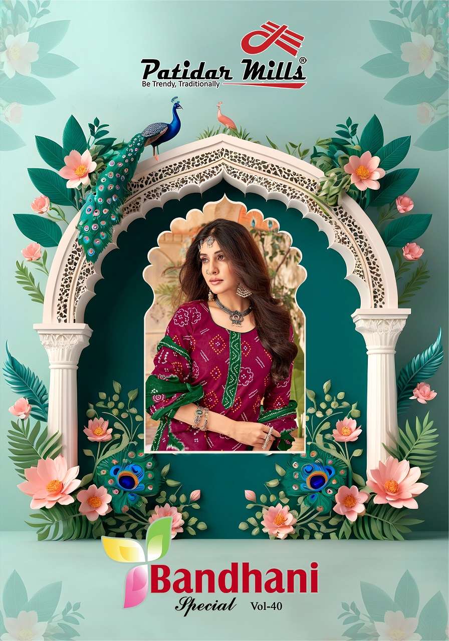 Patidar Bandhani Vol-40 series 40001 to 40010 Pure Cotton Printed salwar kameez in wholesale surat