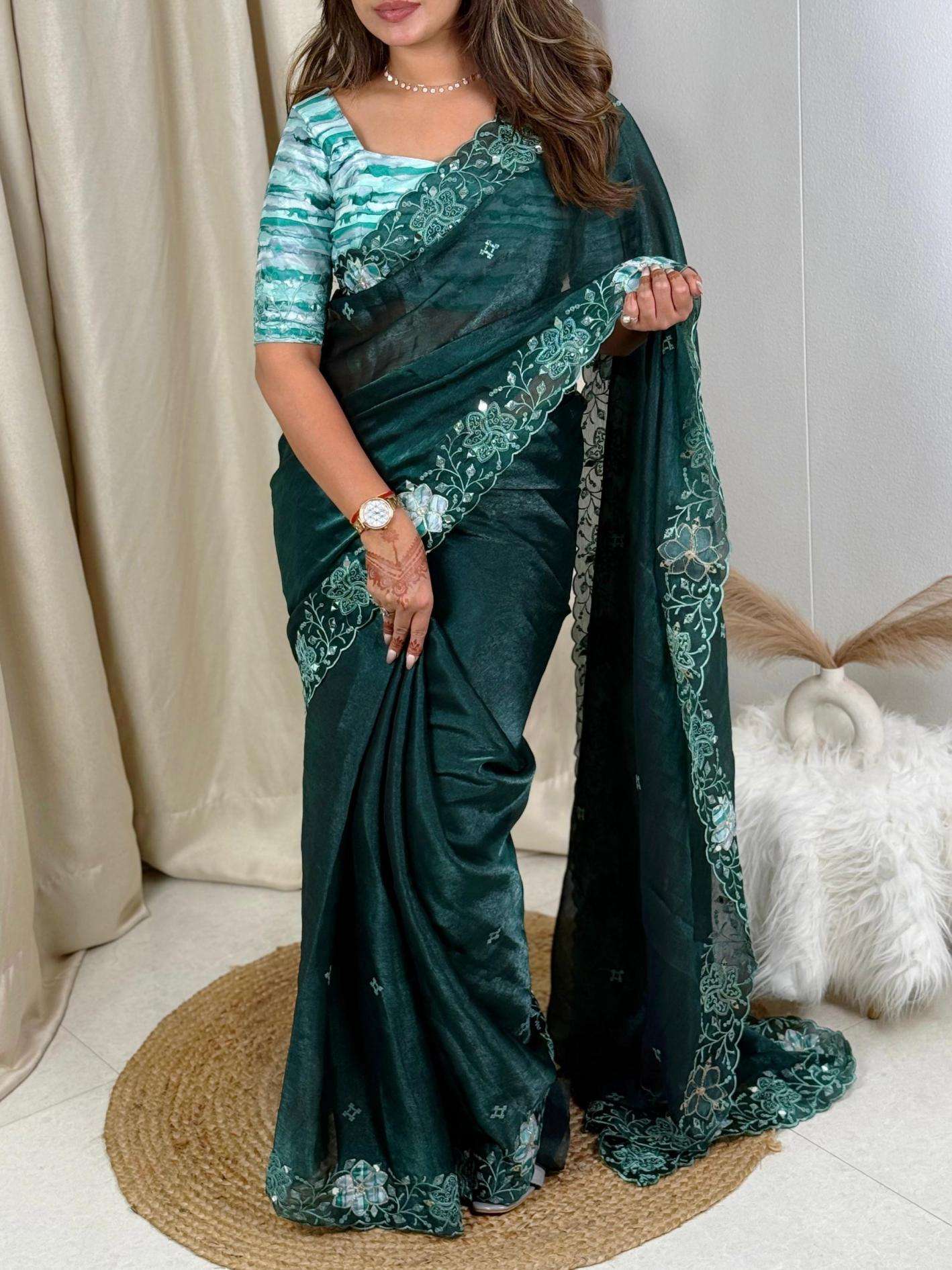 pr ivaana fendi organza hit design party wear sarees in wholesale surat