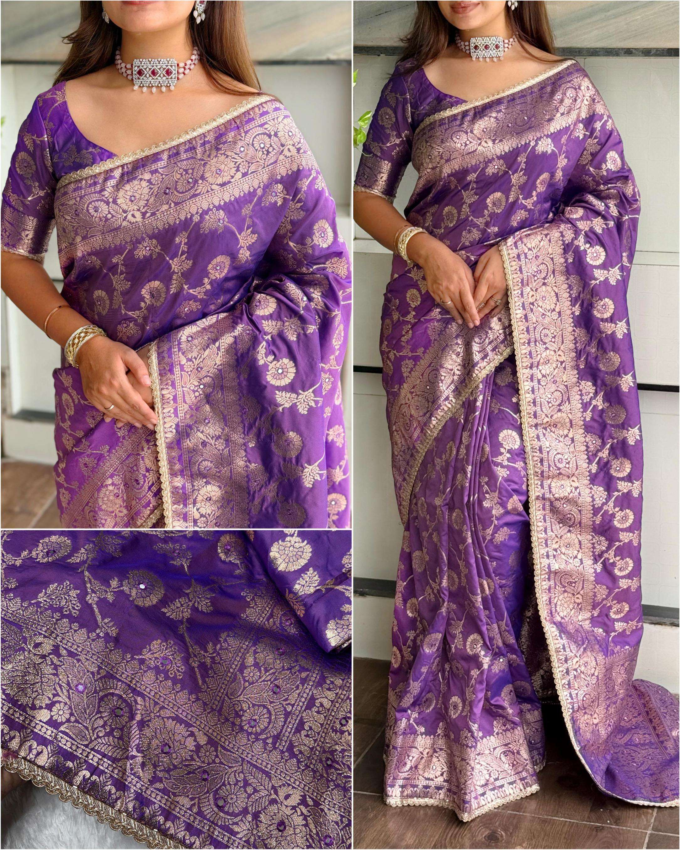 pr madhvi tai stylish banarasi silk best saree in wholesale surat