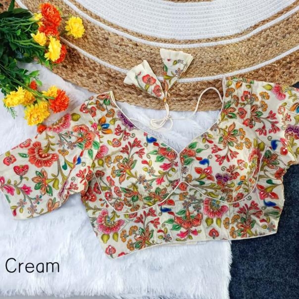 pr pnc vol 2 readymade natural crepe sequence embroidered blouse in wholesale surat