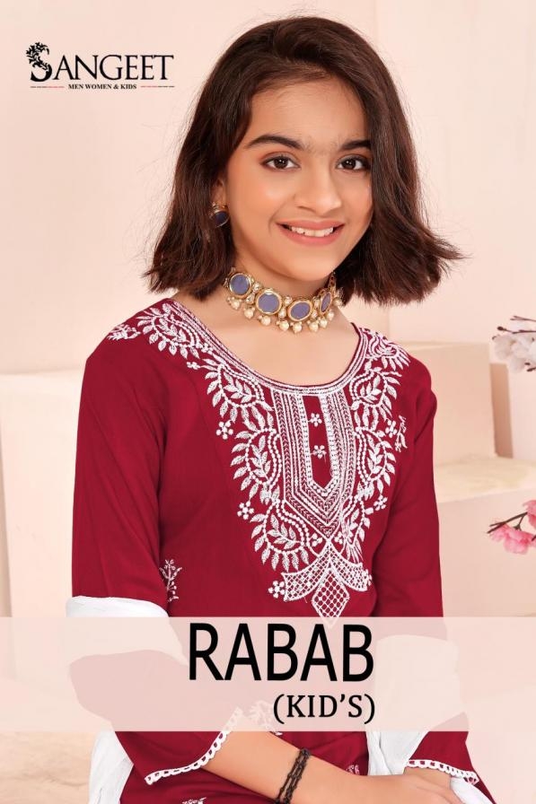 pr rabab vol 1 series 1001 to 1006 rayon readymade daily wear kids suit in wholesale surat