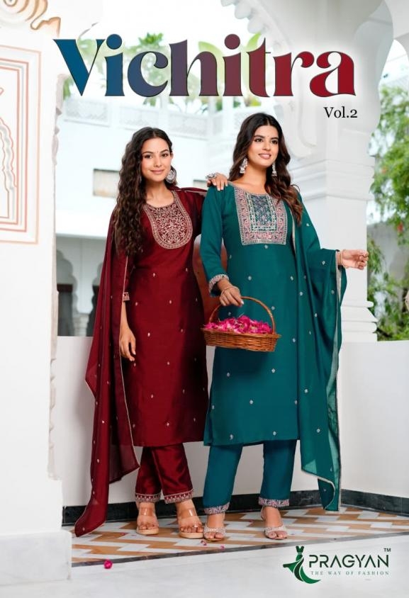 pragyan vichitra vol 2 series 2001 to 2007 vichitra readymade stylish big size suit in wholesale surat