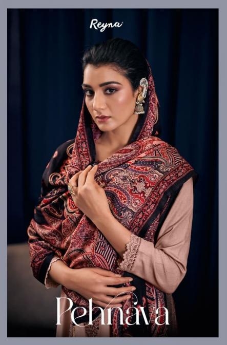 reyna pehnava series 10444 to 10446 pashmina solid winter special suit in wholesale surat
