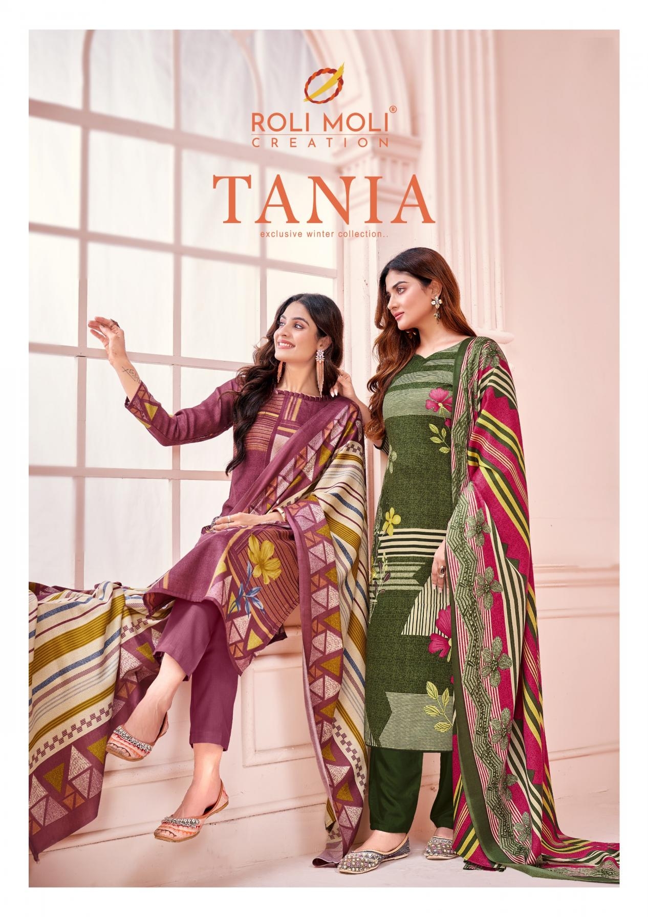 roli moli tania series 1001 to 1008 pashmina readymade winter salwar suit in wholesale surat