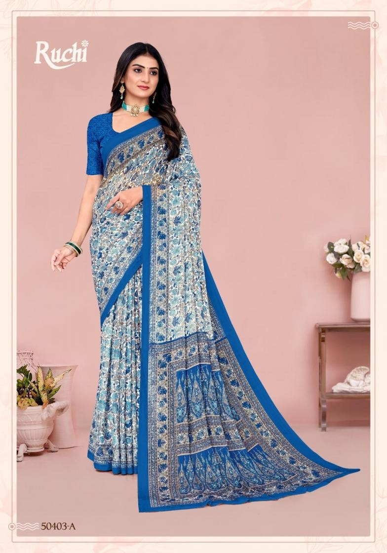 ruchi star chiffon vol 211 series 50401A to 50403C chiffon hit design sarees in wholesale surat