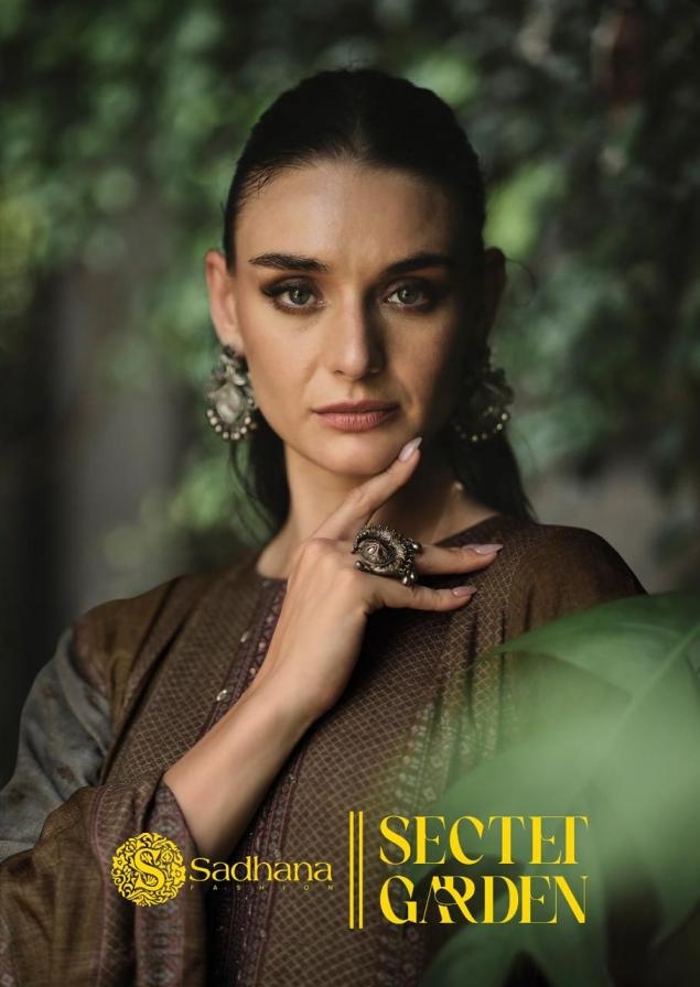 sadhana fashion sectet garden series 11524 to 11529 viscose pashmina winter fancy suits ion wholesale surat
