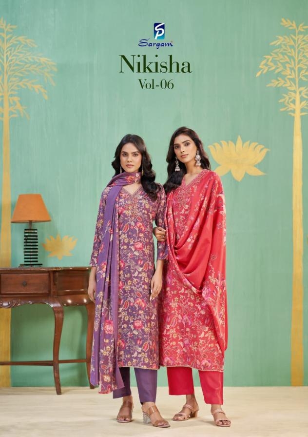 sargam prints nikisha vol 6 series 2736 A to 2736 D  amazing viscose modal muslin salwar kameez in wholesale surat