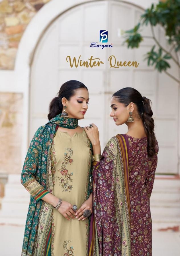 sargam prints winter queen series 2746A to 2746D viscose pashmina simmer salwar kameez in wholesale surat