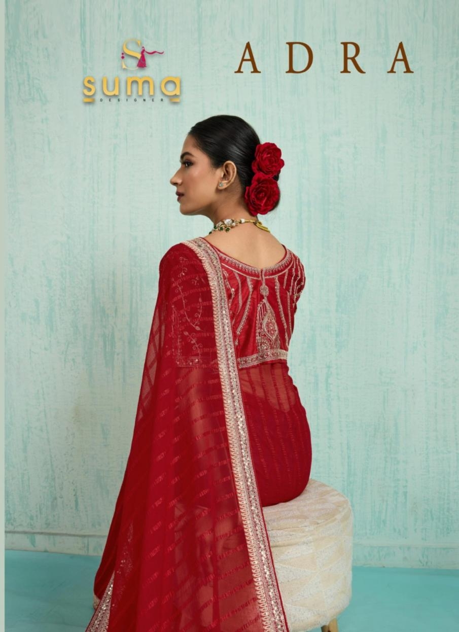 suma adra series 11001-11006 chiffon hit design sarees in wholesale surat