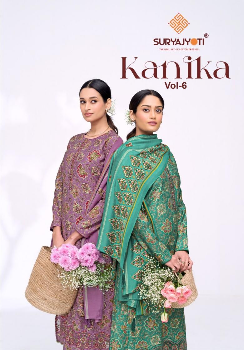 suryajyoti kanika vol 6 series 6001 to 6006 modal discharge print salwar kameez in wholesale surat