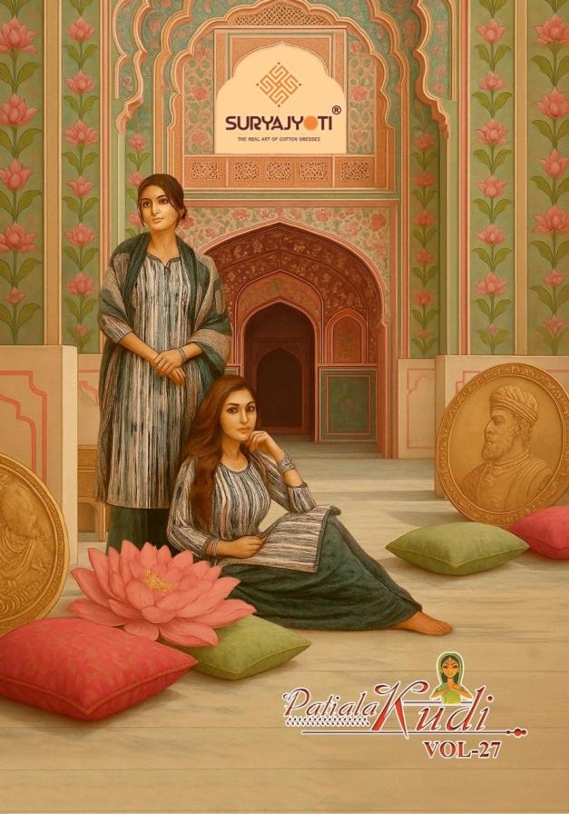 suryajyoti patiala kudi vol 27 series 27001 to 27010 cotton unstitch patiyala suits in wholesale surat