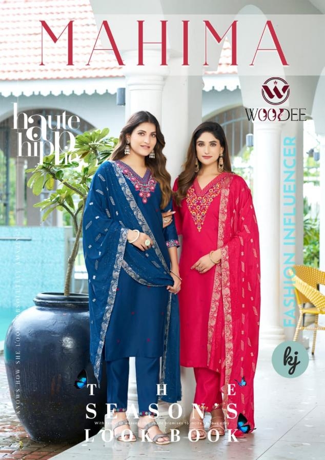 woodee mahima series 1001 to 1006 viscose gandhawal readymade suit in wholesale surat