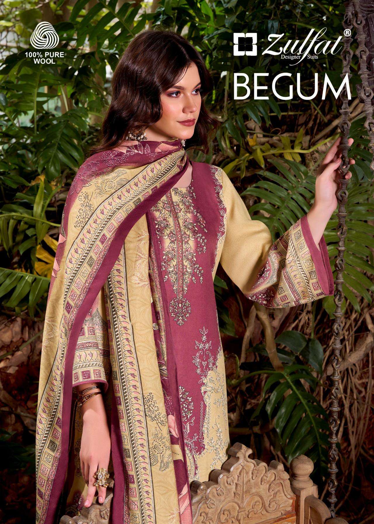 zulfat begum series 687001 to 687006 readymade woollen pashmina winter big size suit in wholesale surat