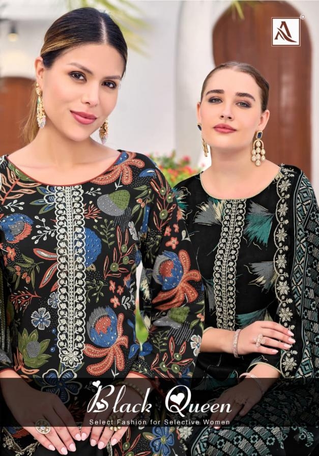 alok black queen series 208090201 to 208090206 rayon hit design pakistani suit in wholesale surat