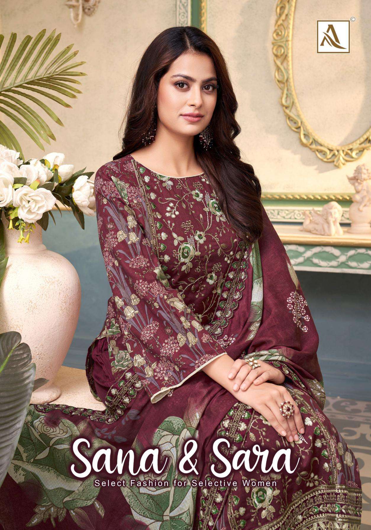alok sana & sara series 209190101 to 209190106 cambric cotton pakistani salwar kameez in wholesale surat