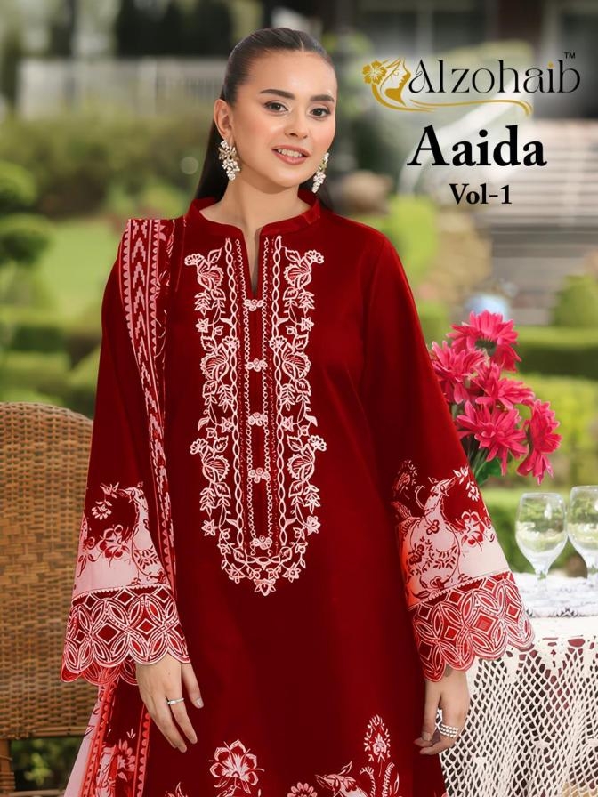alzohaib aaida vol 1 series 1350 A to 1350 D stylish cotton pakistani salwar kameez in wholesale surat