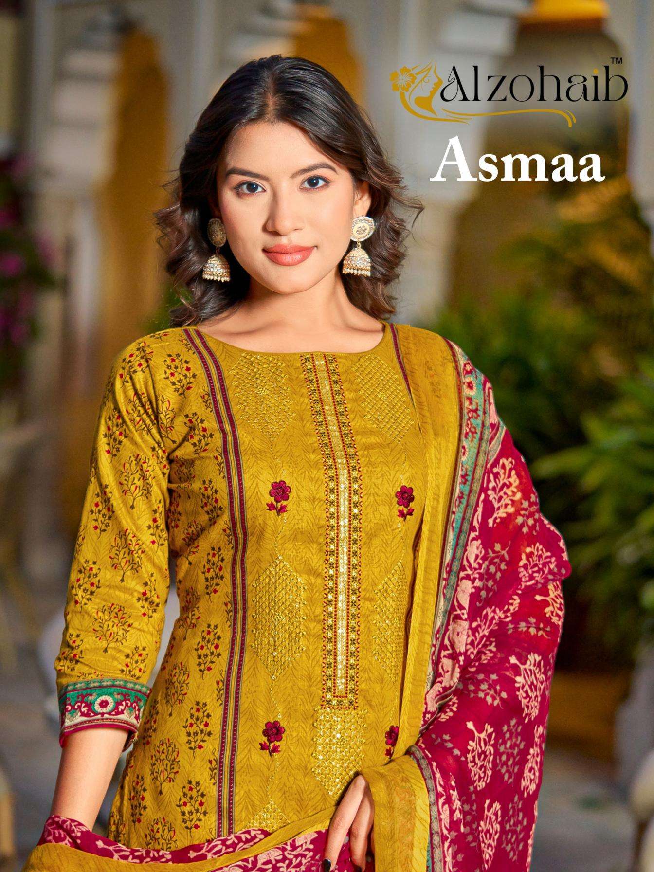 alzohaib asmaa series 1370 to 1373 cotton modern pakistani salwar kameez in wholesale surat