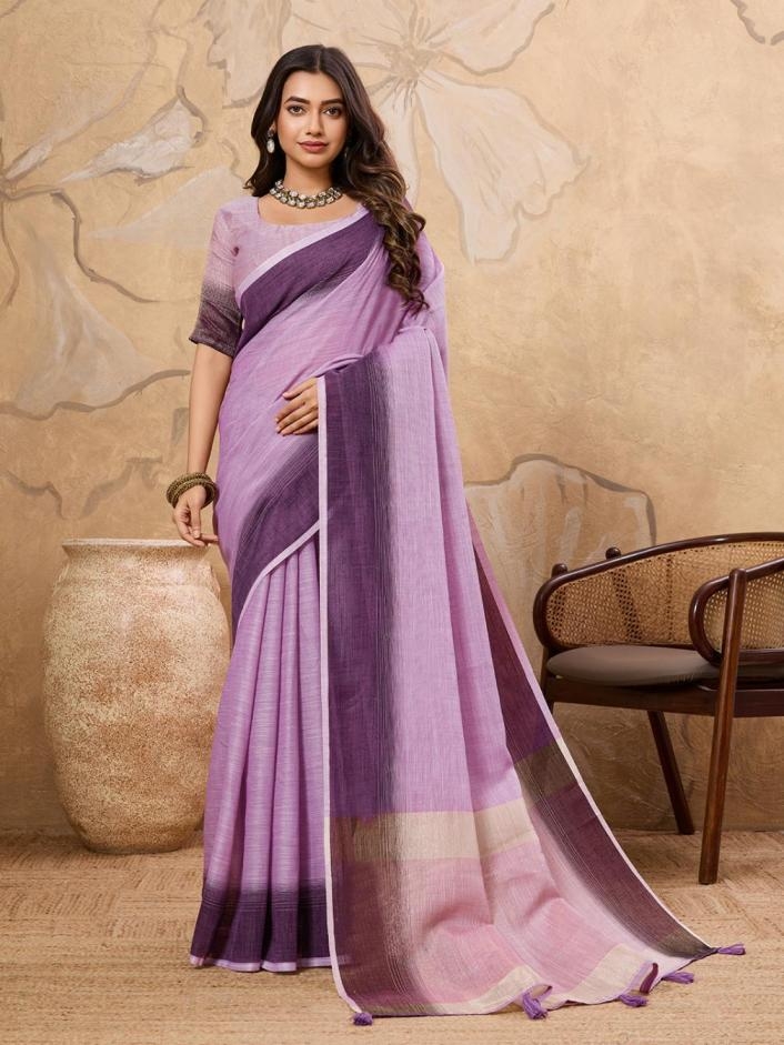 astita fancy KARAGIRI VOL 2 designer linen Cotton fabric saree in wholesale surat