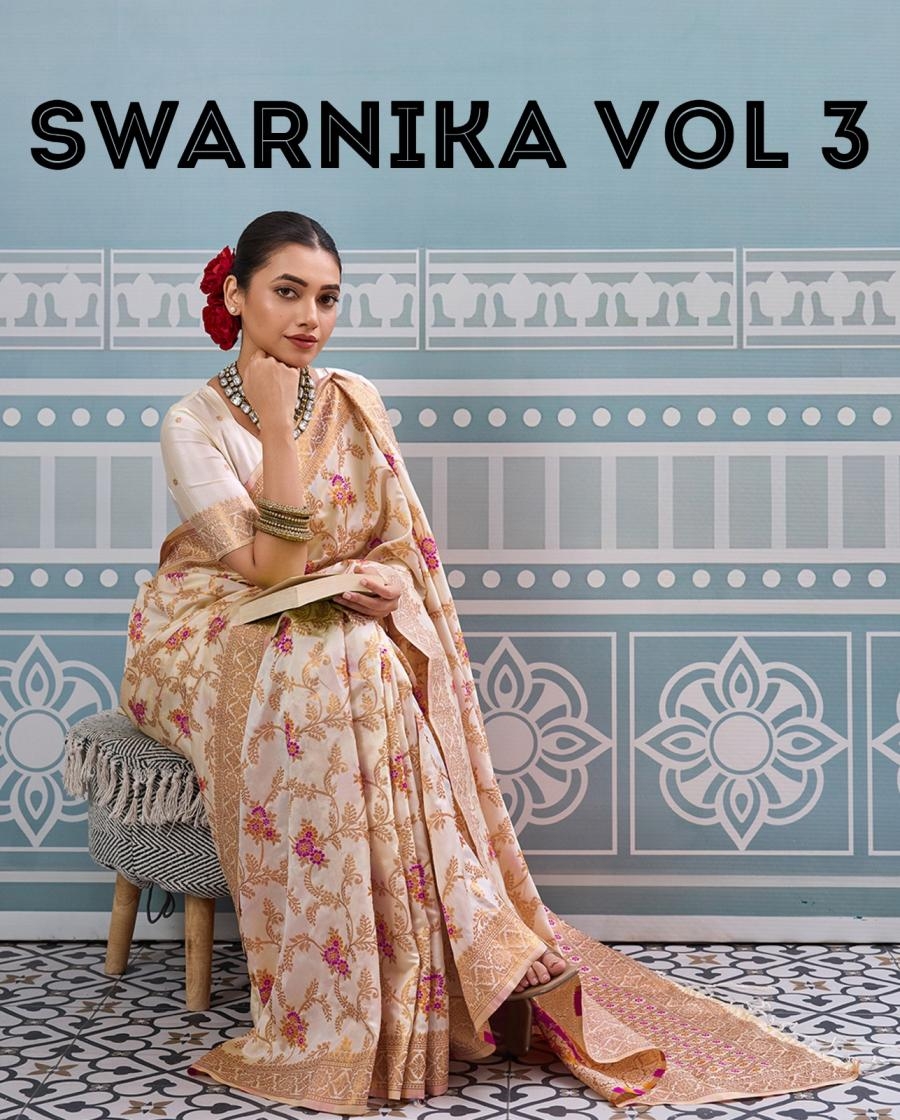 astita silk swarnika vol 3 series 3001 TO 3006 weaving work stunning party saree in wholesale surat