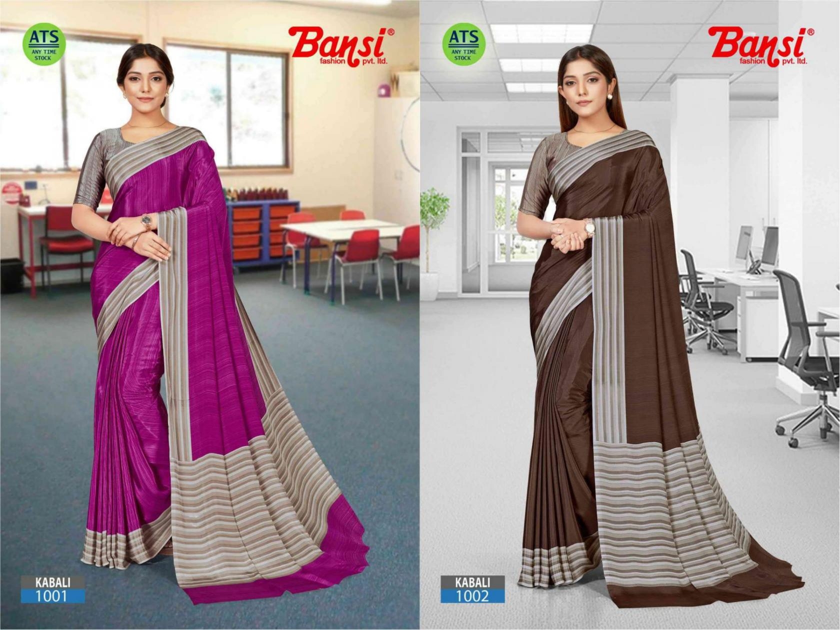 bansi kabali series 1001 to 1017 crape colour addition sarees in wholesale surat