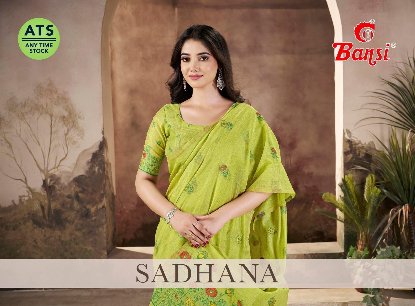bansi sadhana series 6115 to 6131 weaving span cotton buta fancy saree in wholesale surat