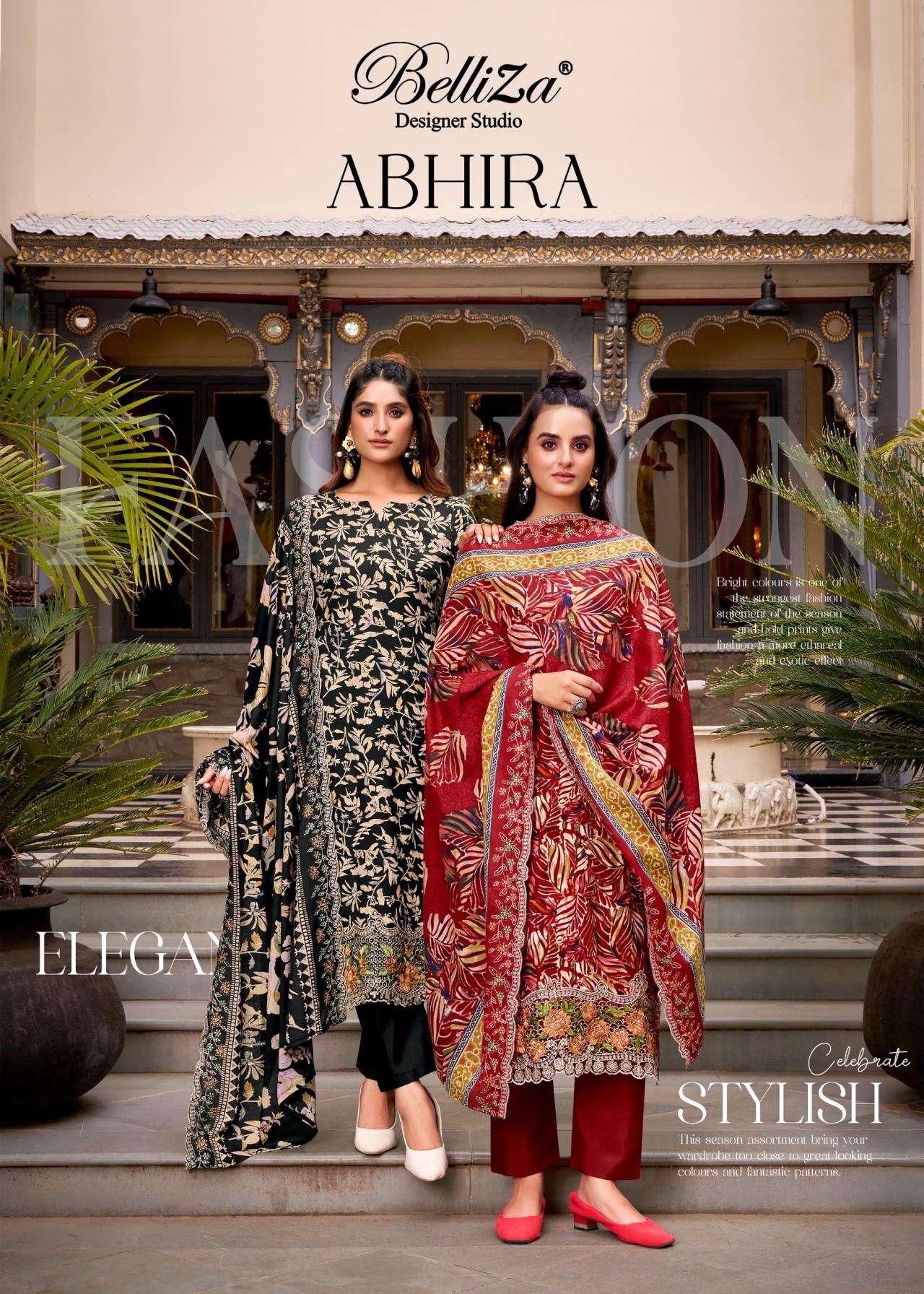 belliza designer abhira series 893001 to 893006 digital print cotton suits in wholesale surat