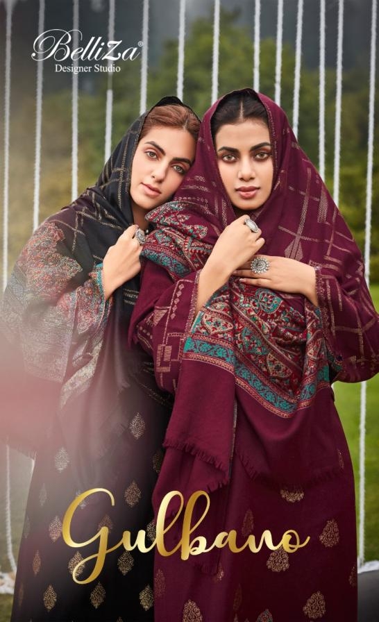belliza designer gulbano series 726001 to 726008 wool pashmina readymade stylish winter suit in wholesale surat