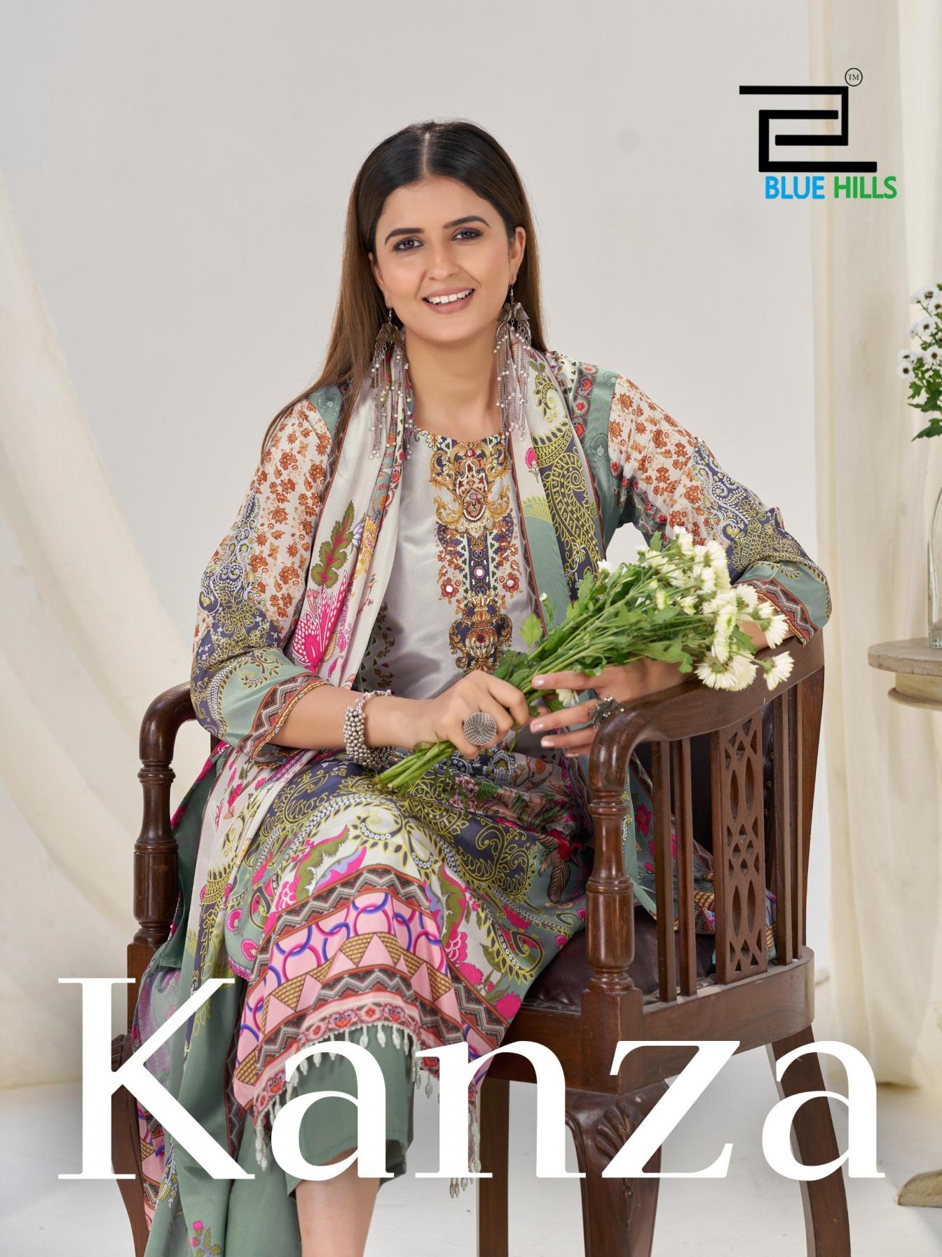 blue hills kanza series 1001 to 1004 crape silk readymade big size pakistani suit in wholesale surat