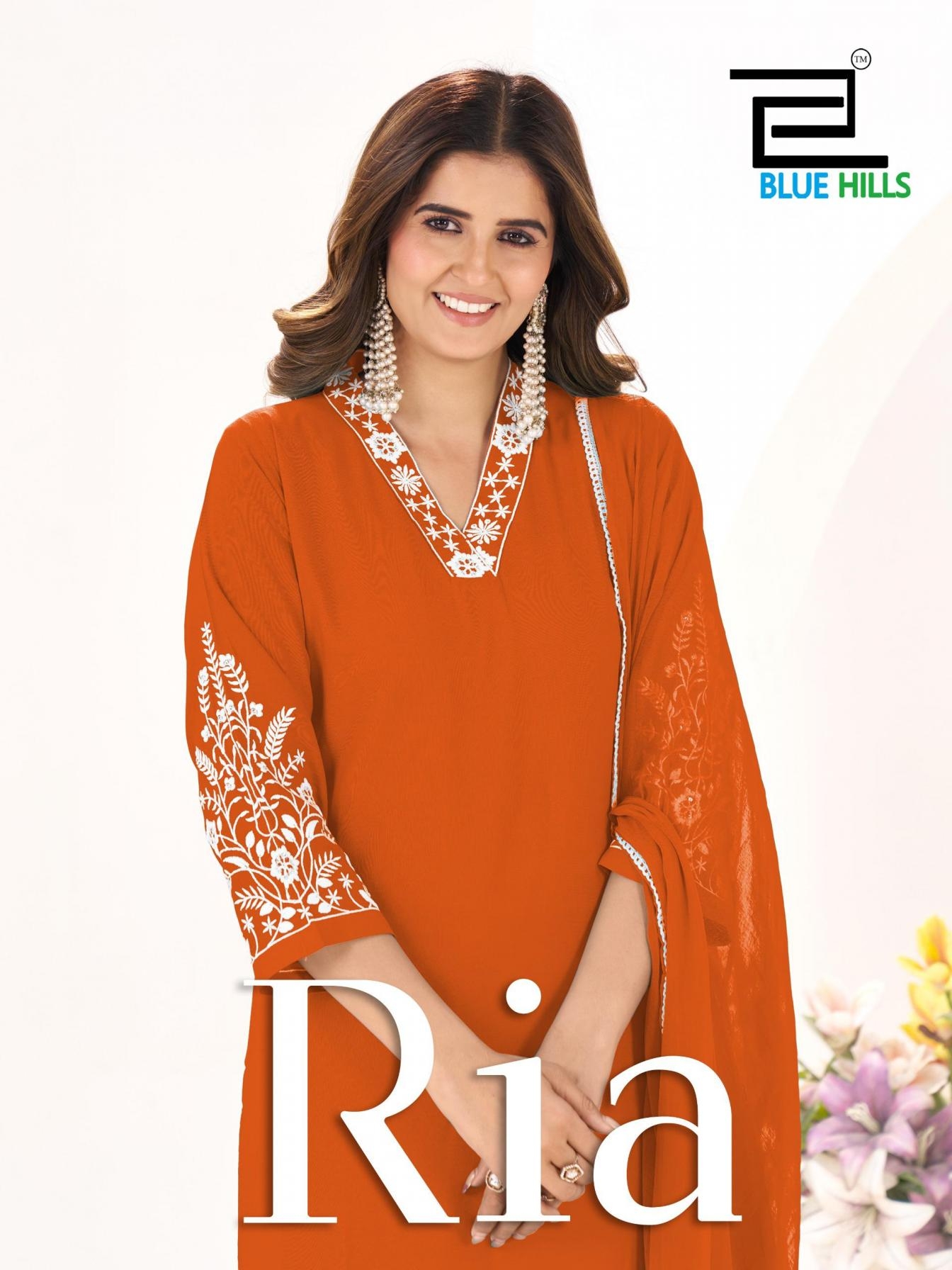 blue hills ria series 1001 to 1004 rayon readymade classic big size plazzo suits in wholesale surat