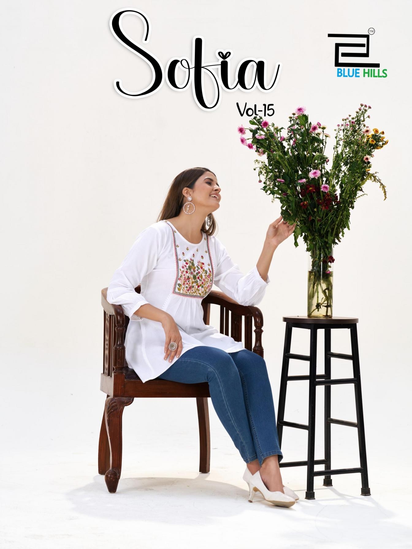 blue hills sofia vol 15 series 1501 to 1506 rayon readymade stylish tops in wholesale surat