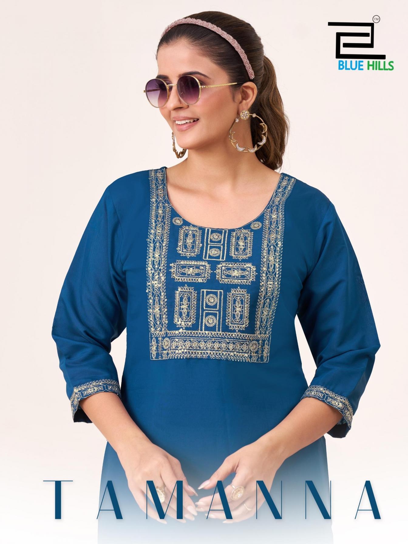 blue hills tamanna series 1001 to 1004 fully stitch roman silk unique long kurtis in wholesale surat