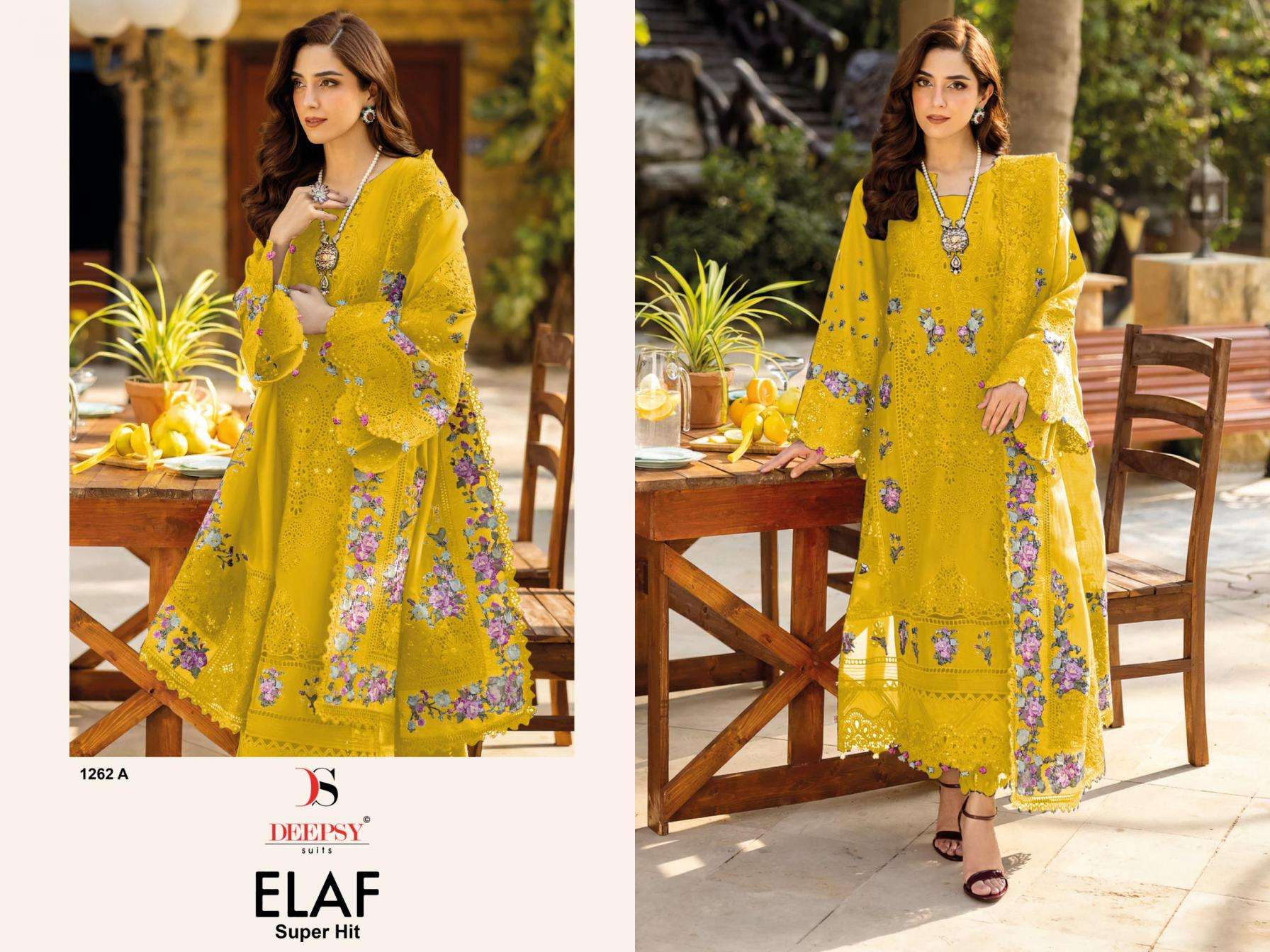 deepsy suits elaf series 1262 A to D cotton unique pakistani salwar kameez in wholesale surat
