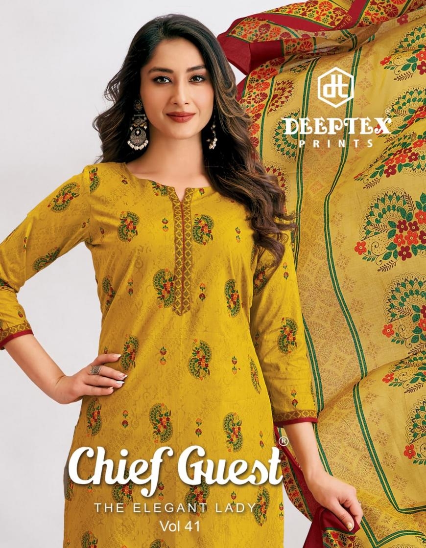 deeptex prints chief guest vol 41 series 4101 to 4115 unstitched salwar kameez with dupatta