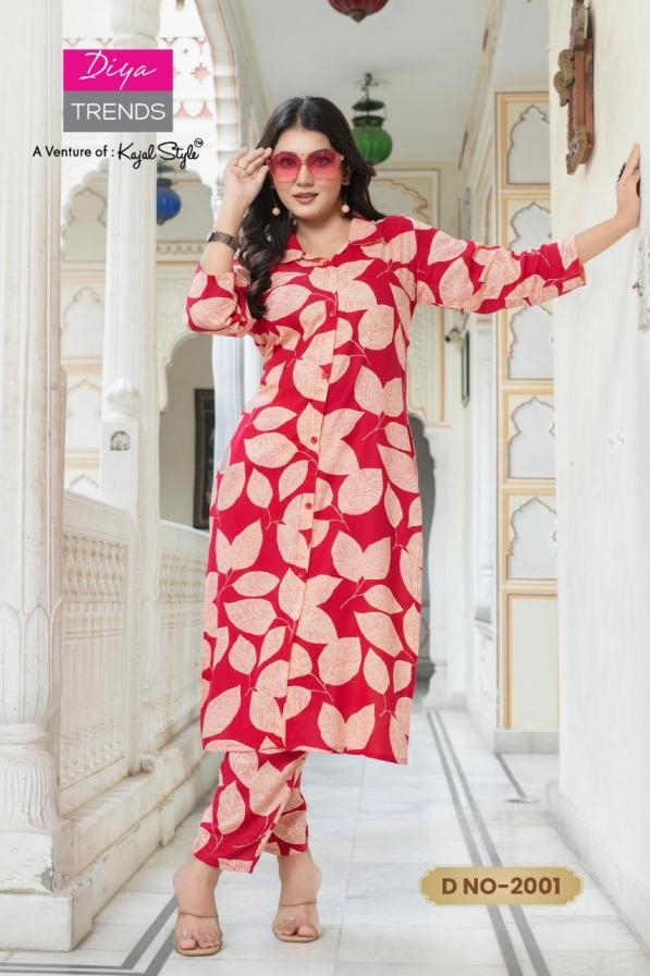 diya trends co-ord set vol 2 series 2001 to 2010 rayon fully stitch unique co-ord sets in wholesale surat