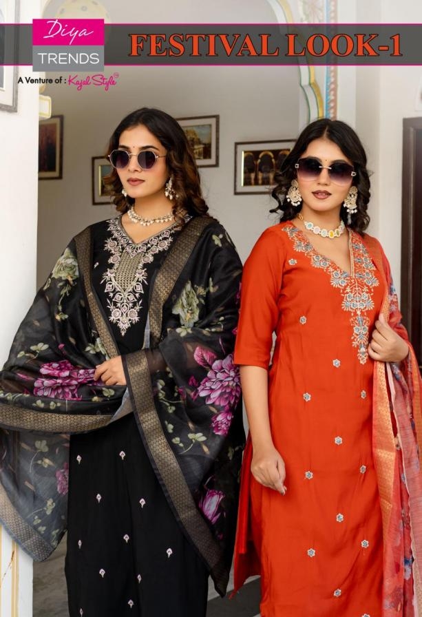 diya trends festival look series 1001 to 1008 roman silk designer readymade suit in wholesale surat