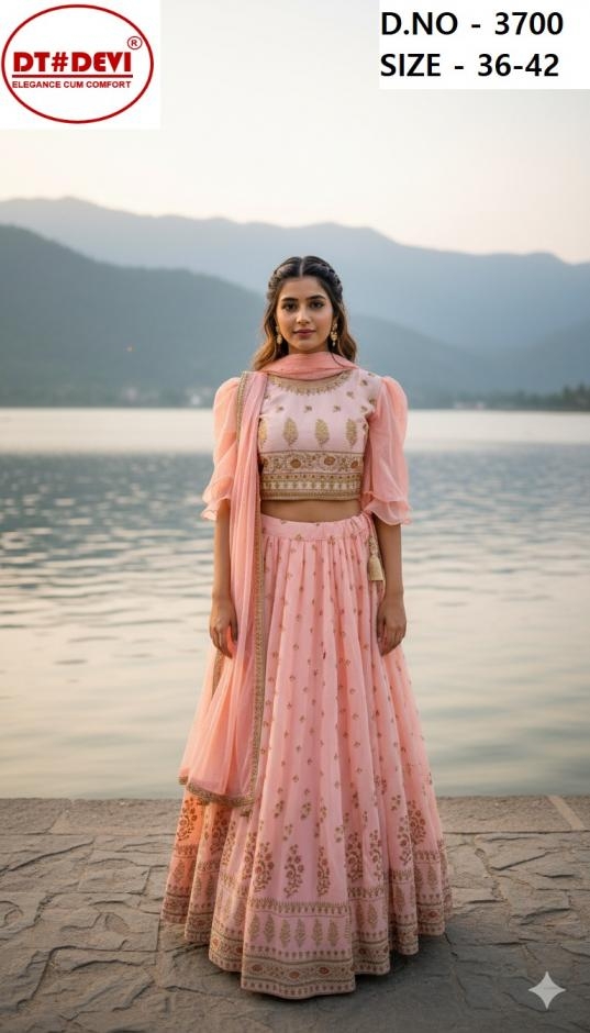 dt devi avika 3700 full stitch georgette kids combo crop top in wholesale surat