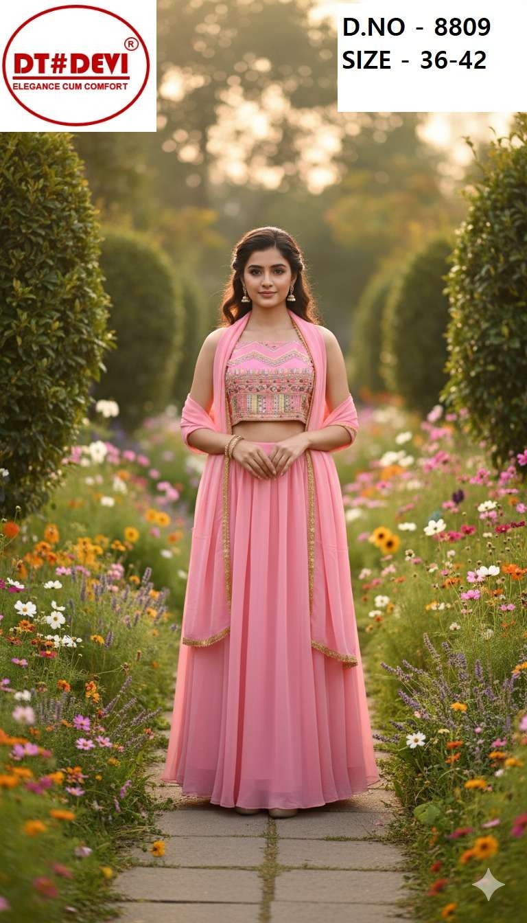 dt devi elliza full stitch 8809 combo kids georgette crop top in wholesale surat