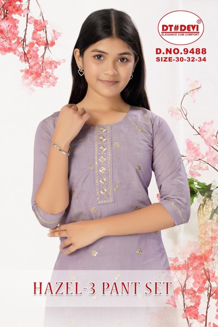 dt devi hazel vol 3 9488 roman shimmer readymade kids combo suits in wholesale surat