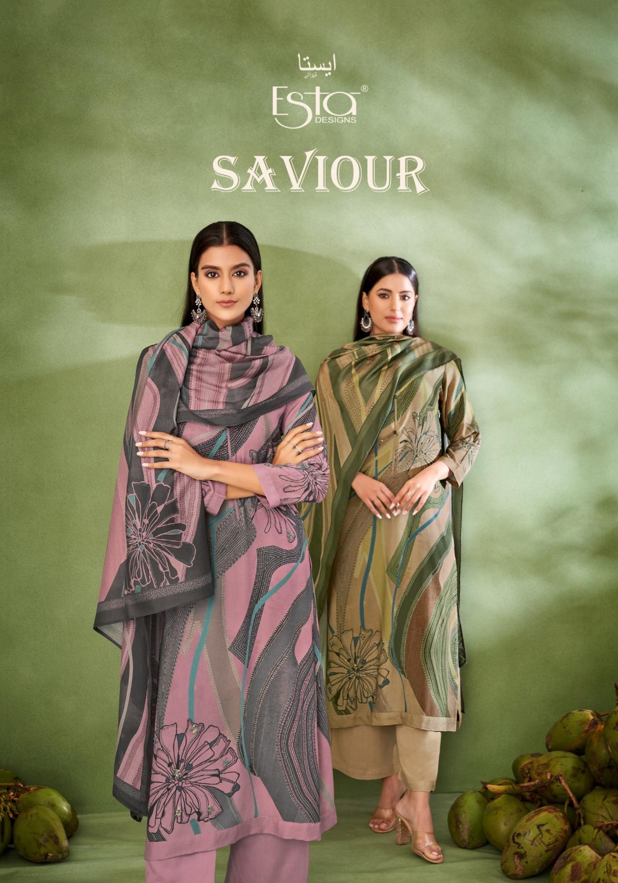 esta saviour series 3001 to 3007 pashmina winter hit design salwar kameez in wholesale surat
