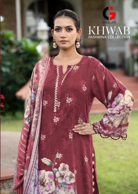 gulljee khwab series 608 A to 608 D luxurious viscose pashmina winter salwar kameez in wholesale surat