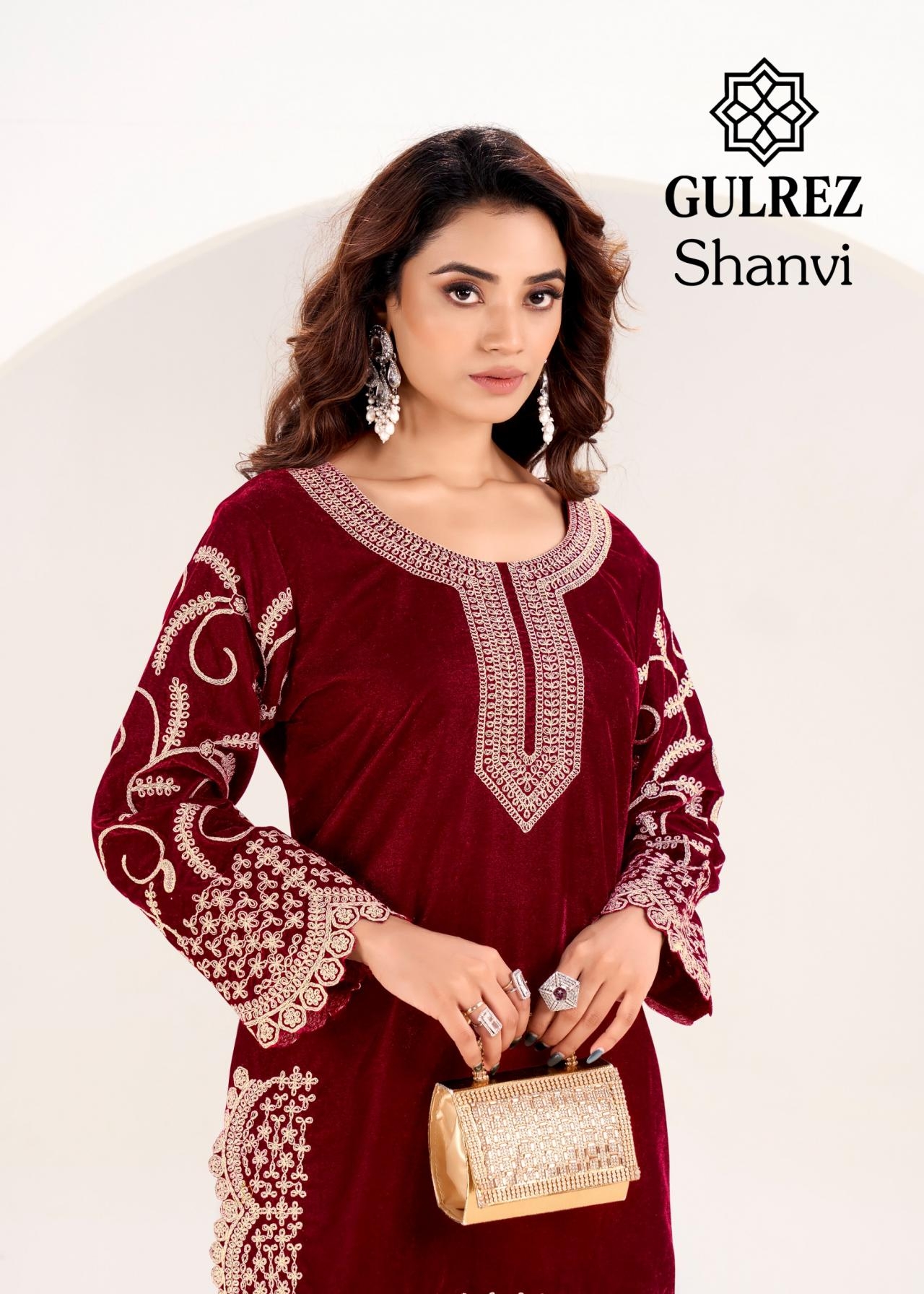 gulrez shanvi series 332001 to 332004 velvet readymade winter special co-ord sets in wholesale surat