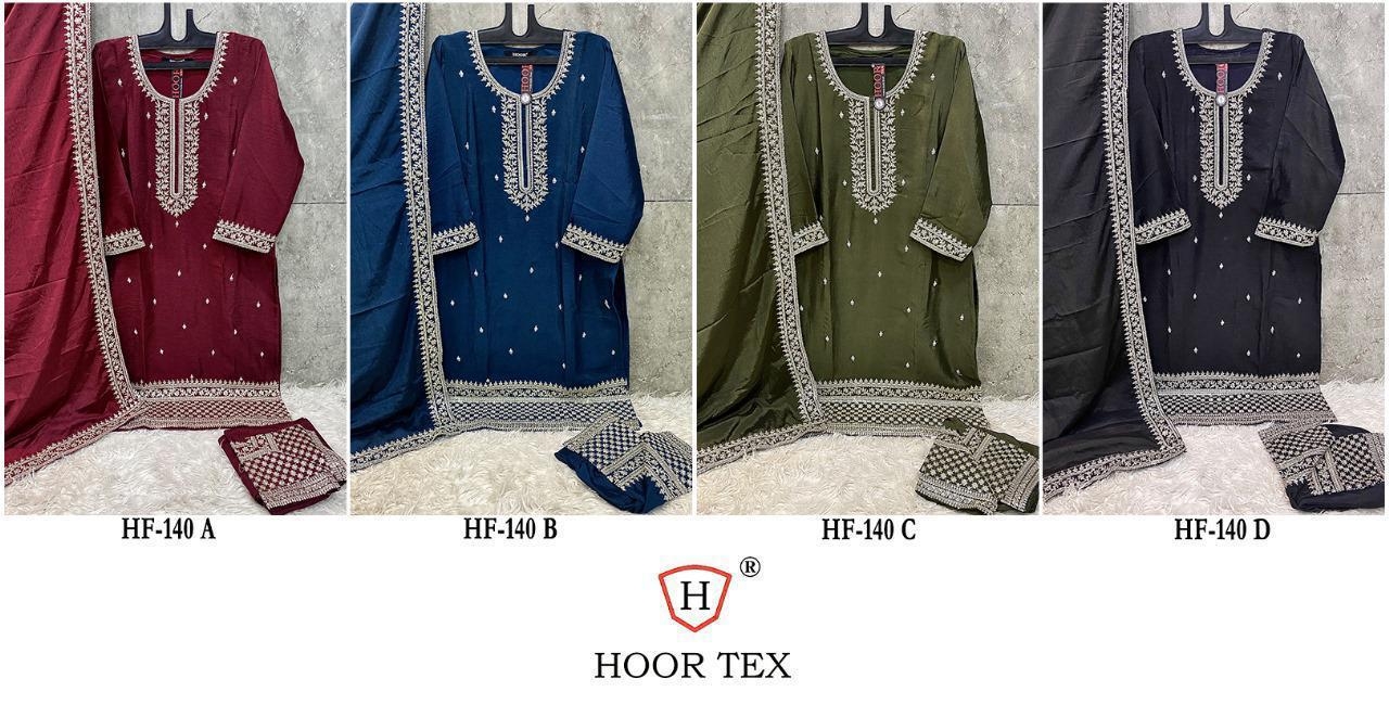 hoor tex HF-140 series A To D Heavy Chinon pakistani suit in wholesale surat