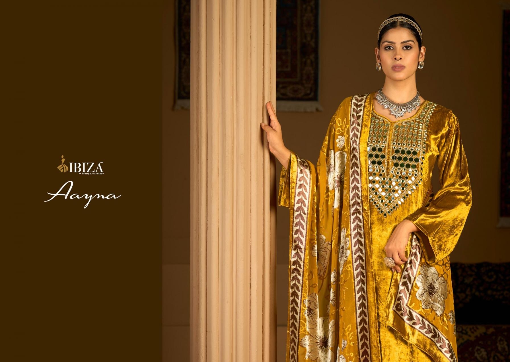 ibiza aayna series 17831 to 17834 amazing winter viscose velvet suit in wholesale surat