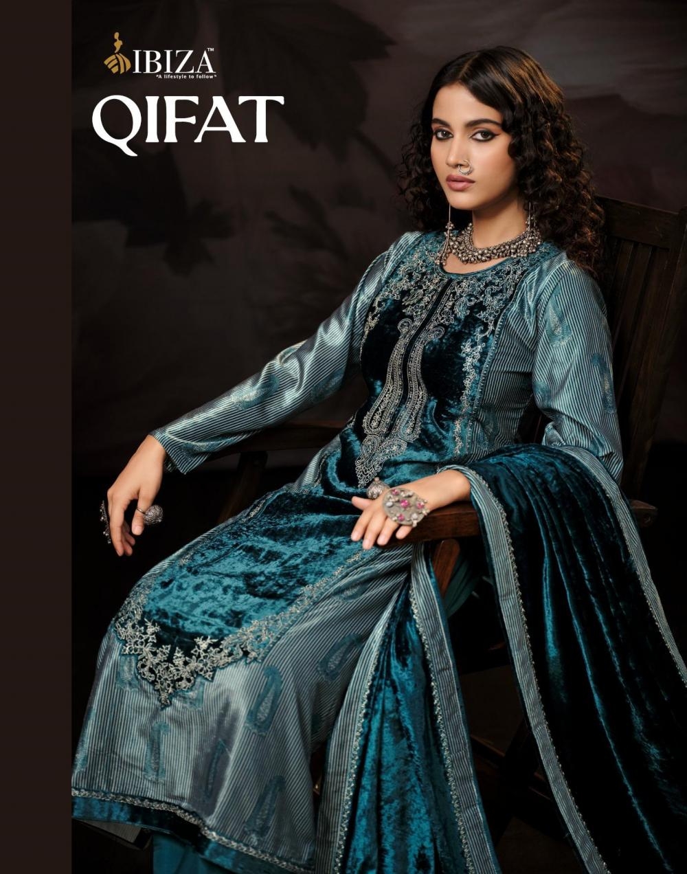  ibiza qifat series 11701 to 11704 readymade viscose velvet big size winter suit in wholesale surat