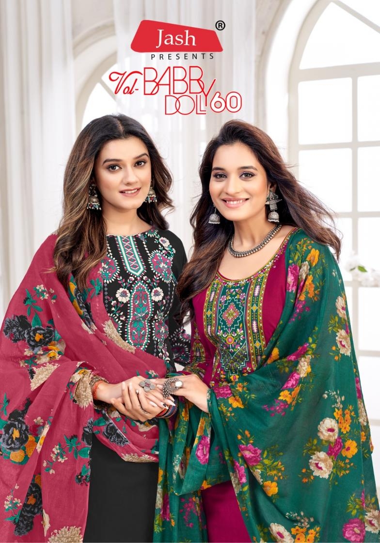 jash babydoll vol 60 series 60001 to 60012 cotton pretty look salwar kameez in wholesale surat