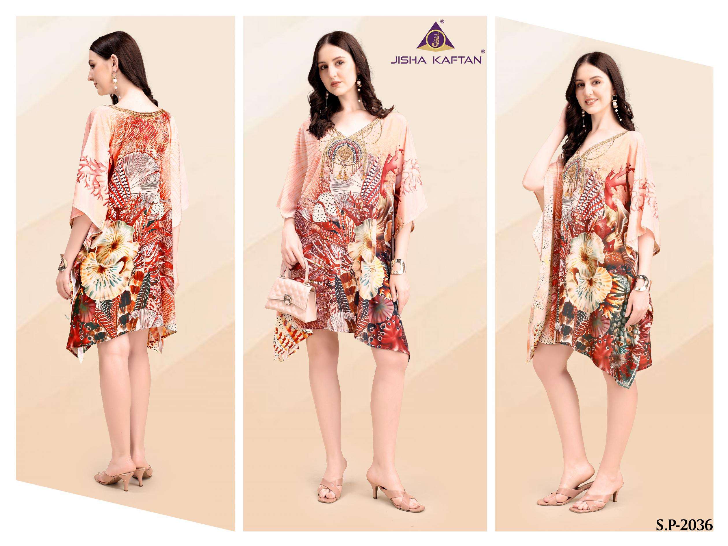 JISHA KAFTAN SERIES 2033 TO 2040 Presents Silk Poncho Vol - 5 in wholesale surat